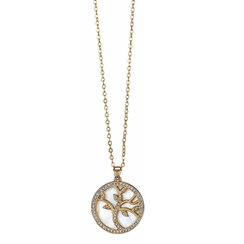 NWT, Mother of Pearl Overlay Family Tree Necklace, Avon. - Picture 1 of 3
